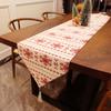 Christmas Table Runner  Vintage Polyester Tassel Triangle Snowflake Party Wedding Kitchen Table Fabric Home Coffee Table Decor