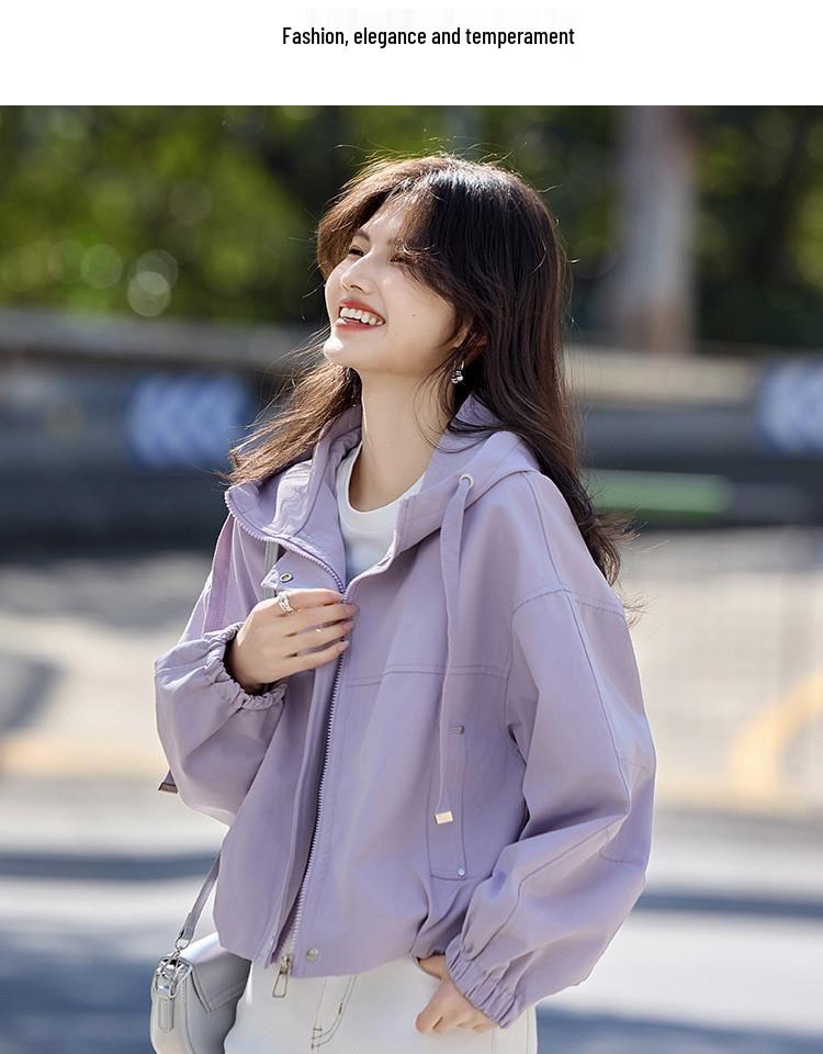 Versatile Hooded Windbreaker Jacket for Short Adults - Spring/Autumn, Casual & Lightweight