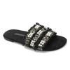 Pearl Slippers Women's Wear 2025 New Summer Fashion Versatile Internet Celebrity Extra Large Size 41-43 Fat Wide Sandals