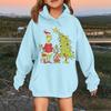 Children's Fashionable Casual Long-sleeved Loose Christmas Print Pullover Hooded Sweatshirt
