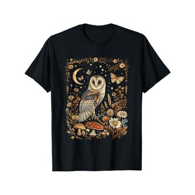 Mărimi europene T-shirt Estetică Cottagecore Bufniță Drăguță Stele și Lună