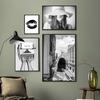 Paris Bridge Fashion Girl Car Building Black White Photos Posters Wall Art Canvas Prints Painting Picture for Living Room Decor