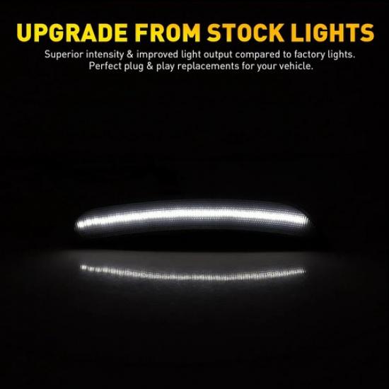 For Chrysler 300 2015- White LED Rear Side Marker Lights Lamps Smoked Lens A