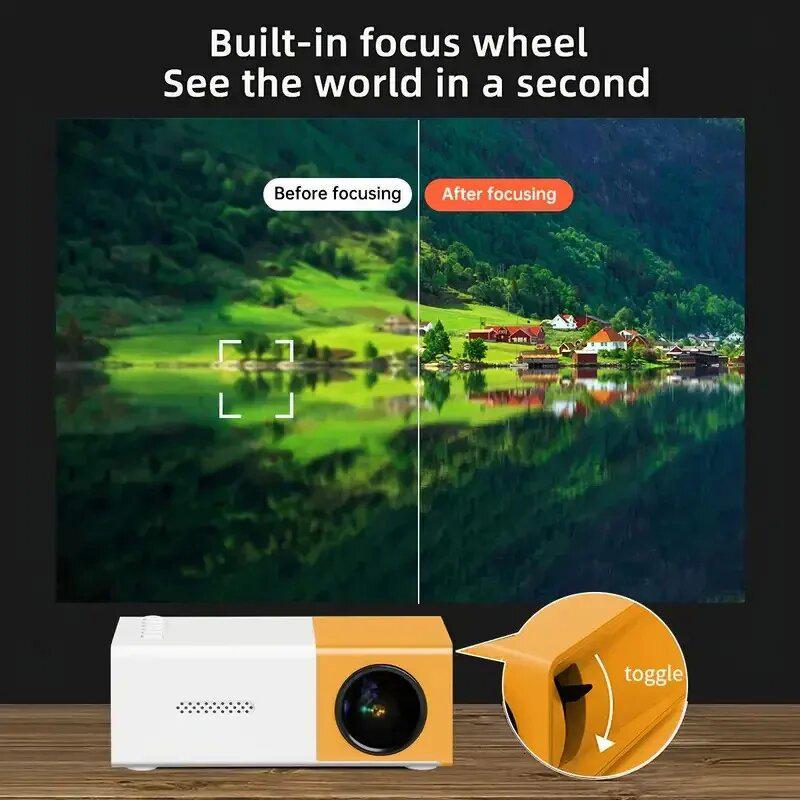 Yellow-White YG300 HD Mini LED Projector for Dormitory and Home