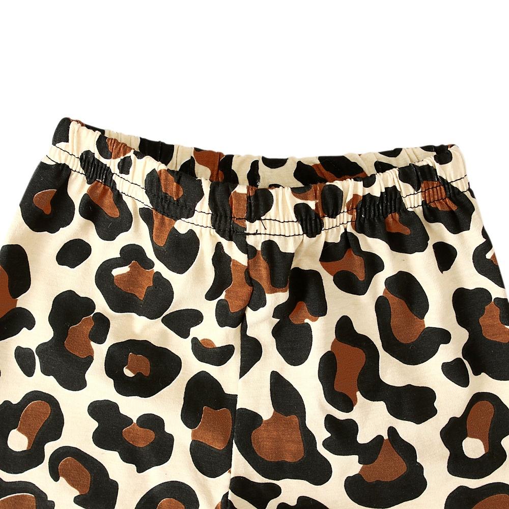 Unisex Baby Kids Leopard Prints T-shirt and Pants 2PCS Outfits Clothes