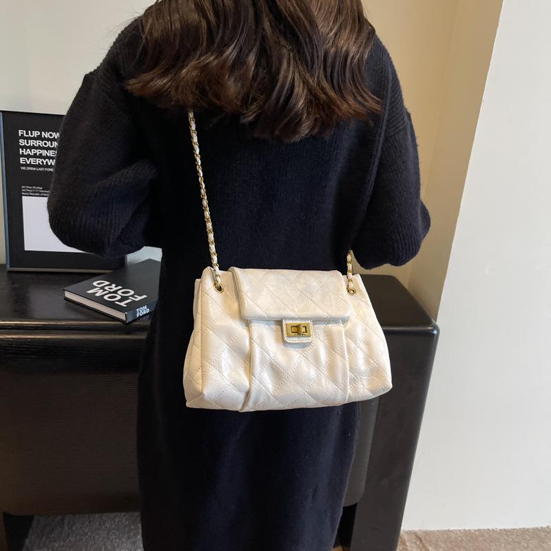 Casual retro large-capacity bag women's 2025 new fashion chain messenger bag, foreign versatile commuter shoulder bag