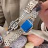 Women's Ultra-Thin Roman Numeral Square Watch with Steel Band and Waterproof Design