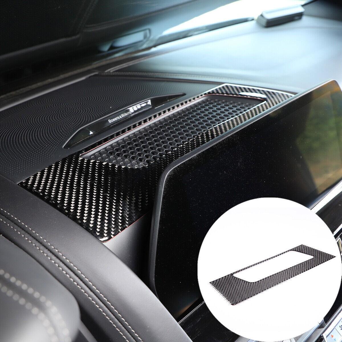 1x Carbon Fiber Dashboard Center Speaker Trim Sticker For BMW 840i M850i -24