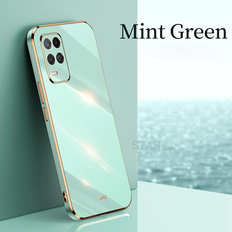 Luxury Plating Gold Frame Phone Case On For Oppo Realme 8 Pro 4g Realme8 8pro Soft Silicone Tpu Back Cover