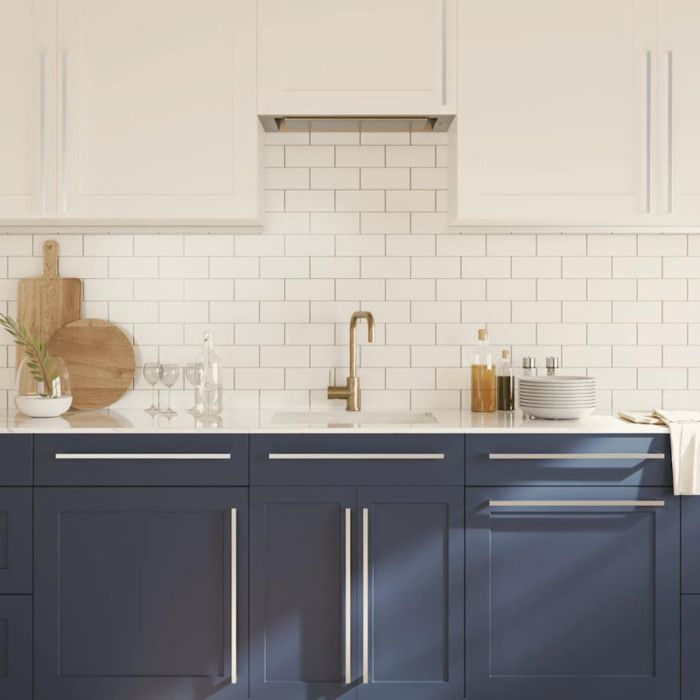 VidaXL Cabinet Handles 5 Pcs, Cupboard Handles, T-Shaped Handles Kitchen Home Interior, Silver 480 Mm Steel 155387