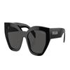 [Available Prescription] Letter Logo Irregular Shape Sunglasses Women's Black Black 53 Basic Packaging-glasses Case + Packaging Box