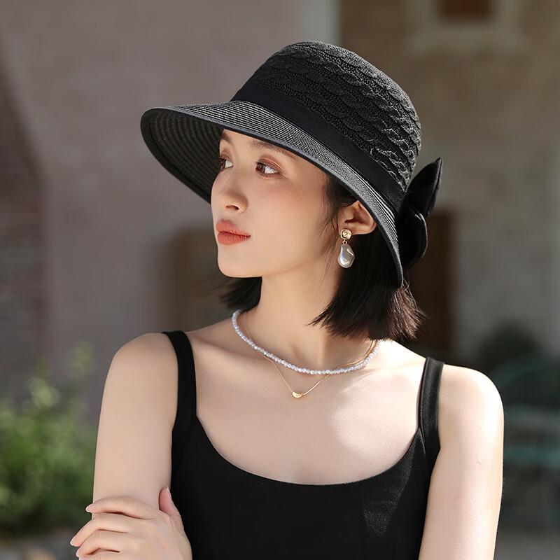 ВСТРЕЧАЙТЕ СОЛНЕЧНЫЙ Женская летняя шляпа от солнца с широкими полями и бантом One Size