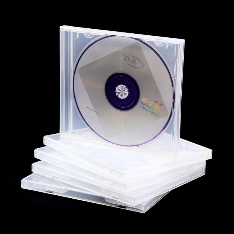 5 Stück Doppelscheiben Slim CD/DVD Aufbewahrungskoffer Hergestellt aus recycelbarem PP-Material Leicht Tragbar Organizer Transparenter Koffer