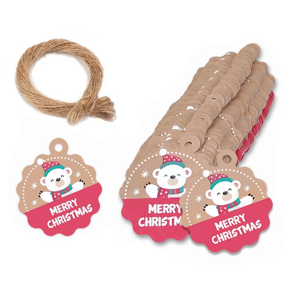 Supplies Merry Christmas Tags Wrapping Hanging Labels Xmas Tree Snowflake Santa Claus Snowman