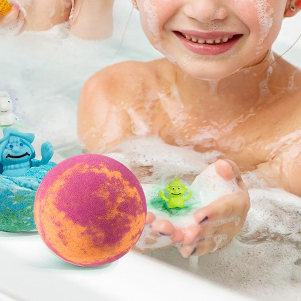 Handmade Bath Bombs with Surprise Thumb Toys Inside for Kids Gentle Nourishing Plant Oil Extract Bath Ball Gift Set