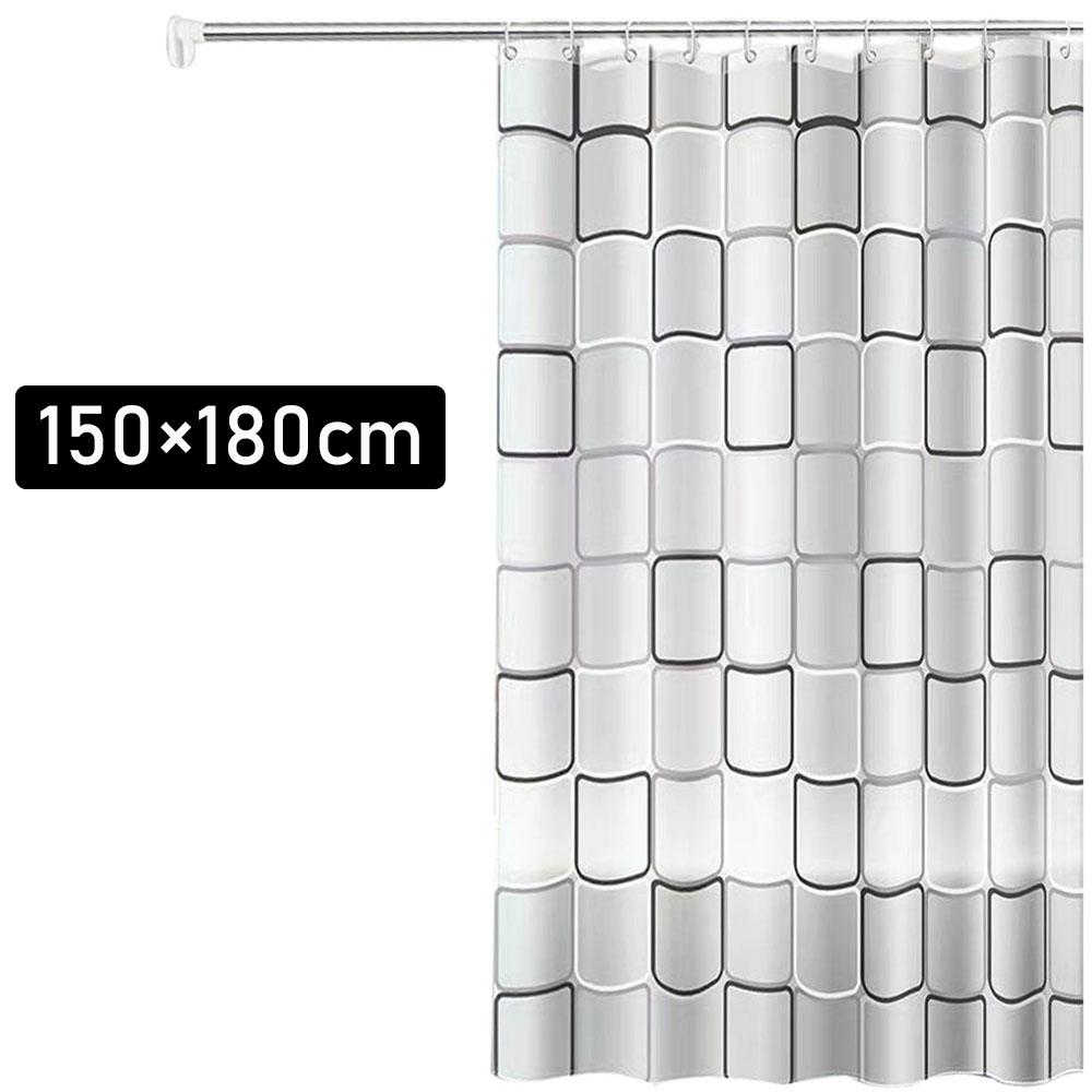 Shower Curtain Liner PEVA Square Shower Liner Plastic Waterproof Shower Curtains with Holes Modern Bathroom Partition Curtain