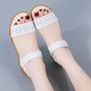Women Black Wedge Sandals Summer White Dressy Open Toe Casual Thick Sole Platform Heel Sandals Plus Size
