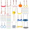 Children's Outdoor Sensory Integration Rope Ladder and Swing Set with Climbing Rings