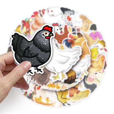 50 Unidades Pegatinas de Pollo de Dibujos Animados Lindas Impermeables Autoadhesivas Calcomanías de Animales Lindos DIY Coche Patineta Portátil Motocicleta Pegatinas Graffiti
