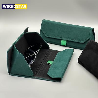 1 Stück Samt Dreieck Faltbrillen Damen Etui Elegantes Sonnenbrillen Etui Geldbörse Hart Männer Weich Elegante Lesebrillen Box Brillen
