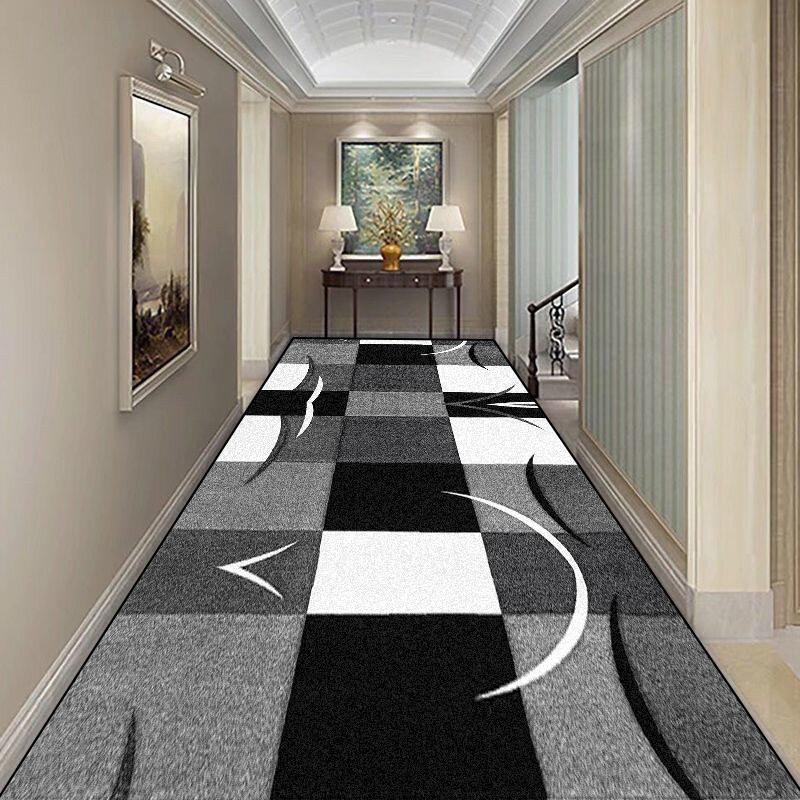 Nordický geometrický vzor Dlouhý koberec do chodby Protiskluzový koberec na schodiště Hotelová hala Chodbový běhoun Omyvatelný Pokojový dekor Podložky na podlahu