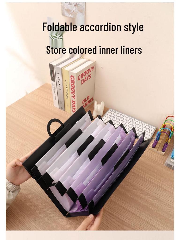 Nástěnná harmoniková taška: Vícevrstvý úložný prostor na testové papíry A4 pro studenty