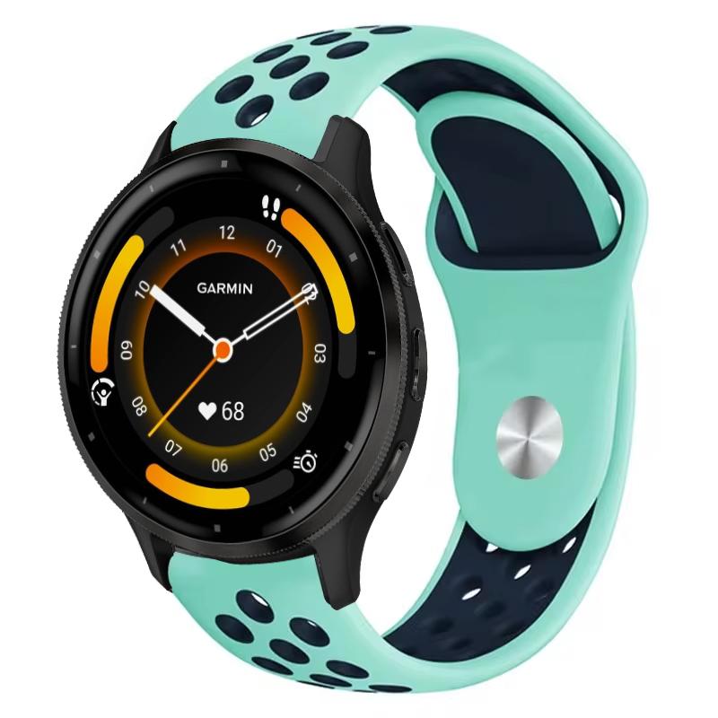

20 мм 22 мм Силиконовый ремешок для часов Garmin Vivoactive 3 4 5, Venu 2 3 SQ, Forerunner 645 245, браслет для умных часов 22mm watch band тил синий