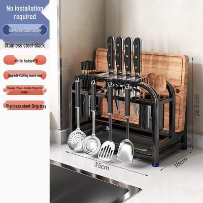 DANLE 304 Stainless Steel Kitchen Knife & Chopping Board Holder