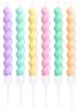 Pastel Spiral Cake Candles 6 Pcs