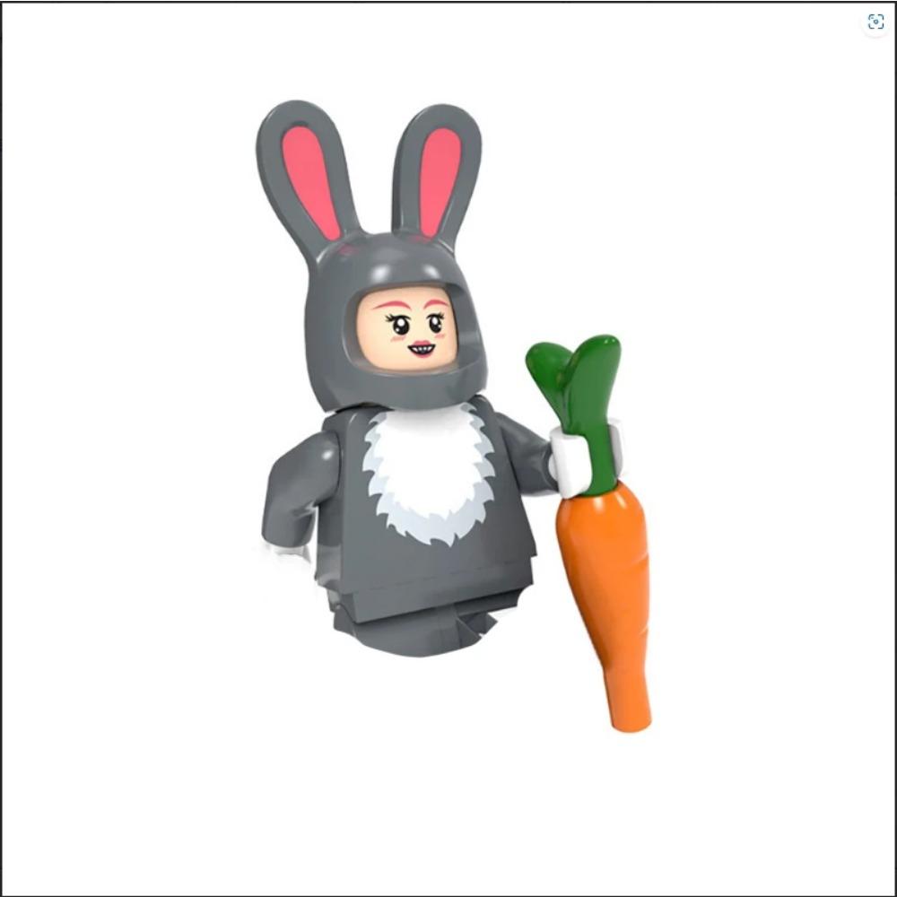 Rural Animal Action Figure Building Block Rabbit Koala Chicken Pig Radish Animal Mini Doll Building Block Set  Halloween Gift