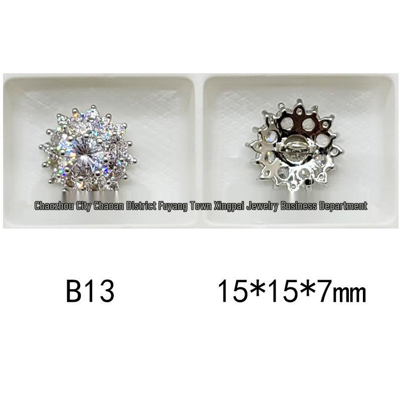 Mixed Color Pavé Zirconia Decorative Metal Button