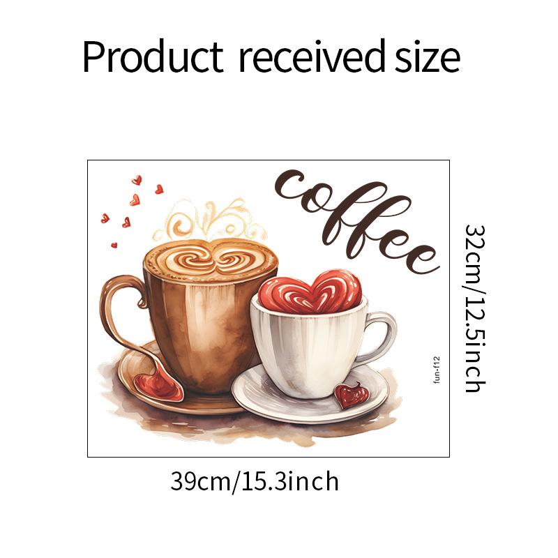 

Пара декоративных настенных наклеек в стиле кофейной чашки с атмосферой ландшафтного дизайна 32*39CM/fun-f12