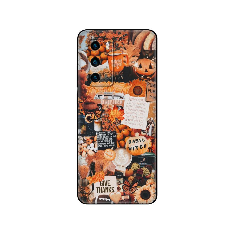Black Tpu Case For Huawei P30 Lite P30 Pro P40 Case For Huawei P40 LITE E P Smart 2020 Case Cover Autumn Leaves Fall  Splendid