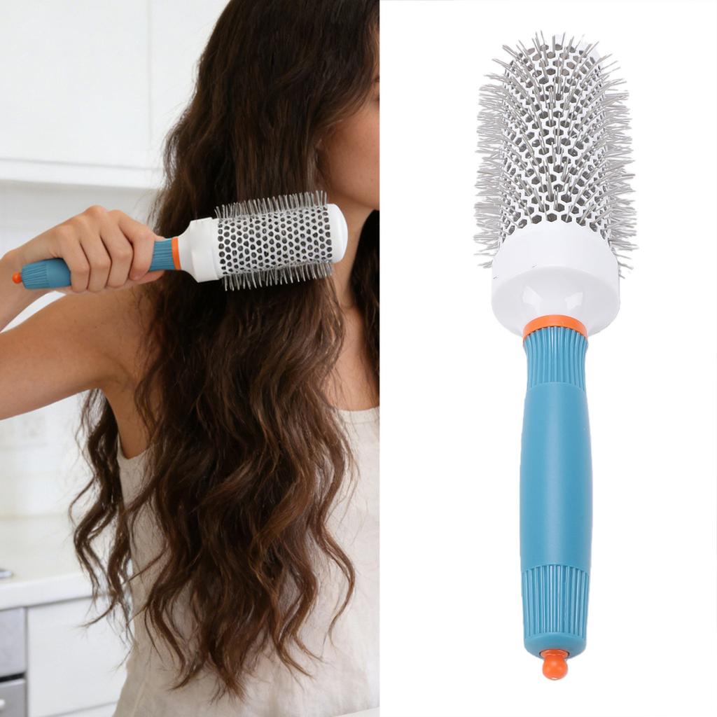 2 Stück Frisierkamm Keramik-Rundbürste Aluminiumrohr Hitzebeständig Styling-Haarbürste mit Nylonborsten