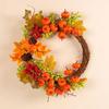 Fall Wreath for Front Door Hanging Pumpkin Maples Wreaths Home Halloween Decorations for Harvest Thanksgiving Supplies