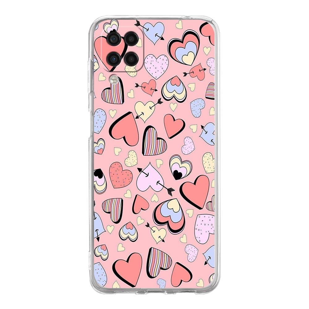 Gold Pink Rose Glitter Hearts Phone Case For Samsung A51 A71 A21S A12 A11 A31 A41 A03S A22 A13 A33 A73 A53 A52 A32 5G A23 Cover