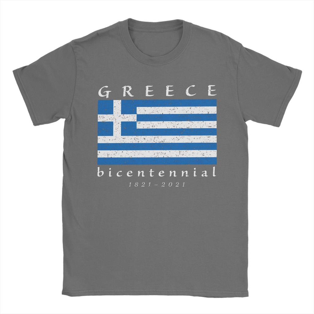 Greek Greece Flag Independence Day 1821 Bicentennial 200 years TShirt Cotton TShirts For Mens Tee Shirt Short Sleeve Top Tees