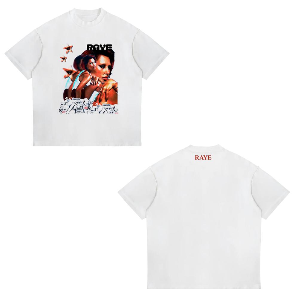 2026 UK Zpěvačka Raye Tour Tričko Jedinečné Módní Krátký Rukáv Tričko Hip Hop Styl Kulatý Výstřih Unisex Dámská Trička Streetwear Tričko