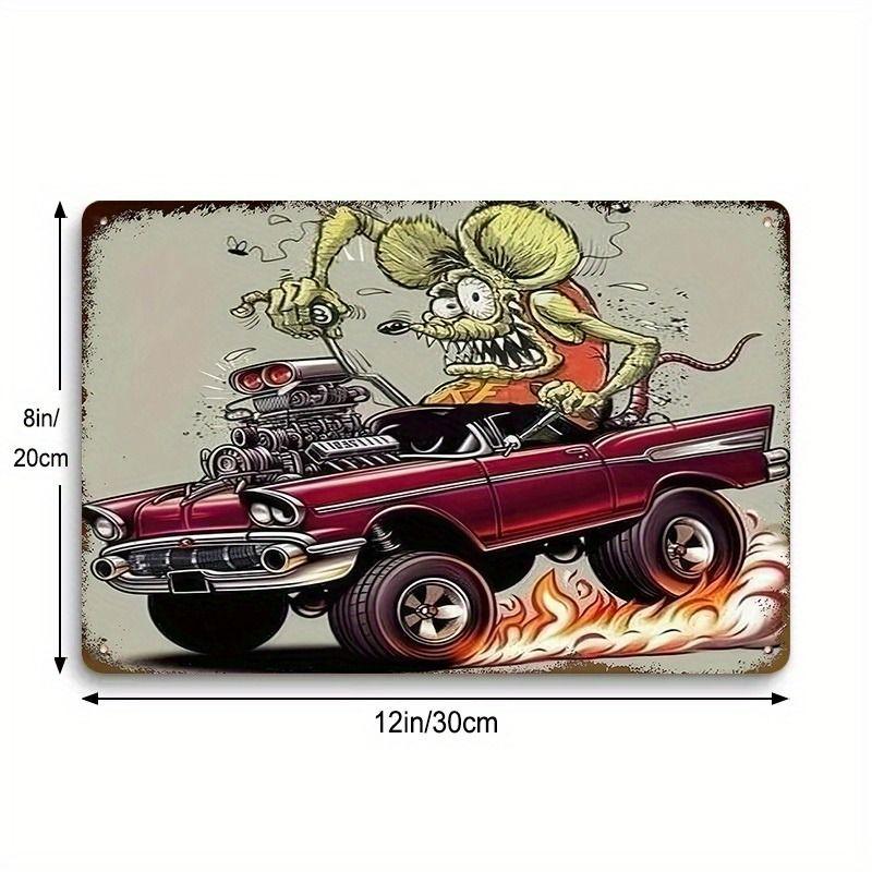 Avant-Garde Automotive Metal Art Painting for Garage Decor