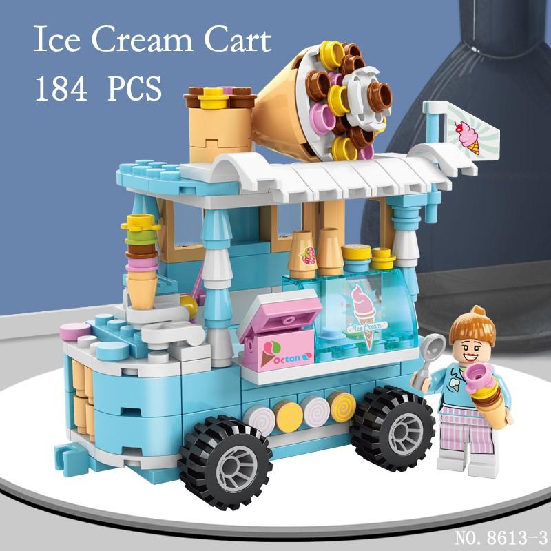 208pcs Mini City Street View Building Blocks McDonald's House Model Building Blocks Compatible with Children's Educational Toys