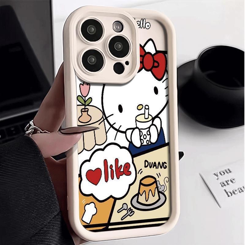 Explosive TEMU/Xiyin/TikTok Sanlio TK cat Hello Kitty for Apple 16 mobile phone case ladder