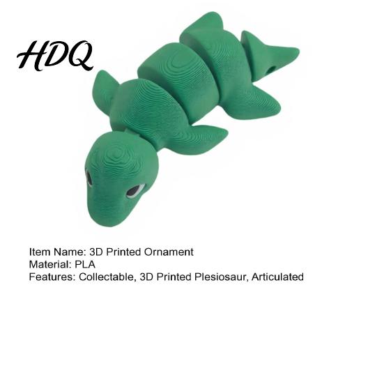 Articulated Plesiosaur Figurine Figurine 3D Printed Ornament with Movable Joints Stress Relief