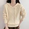Navava Men Daily Cable Long Sleeve Hooded Knit Top Nk3233