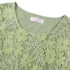 Lace Shirt Top Women's Three-quarter Sleeve Summer Hollow Large Size Mid Length Lace Blouse Solid Color Mesh Top