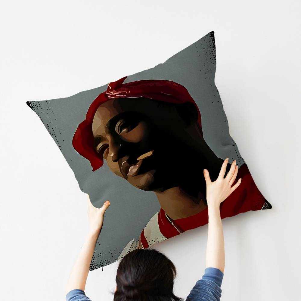 2PAC Hip-Hop Sänger Kissenbezug Auto Überwurfskissenbezug Für Sofa Auto Weihnachtsgeschenk 40x40cm 45x45cm