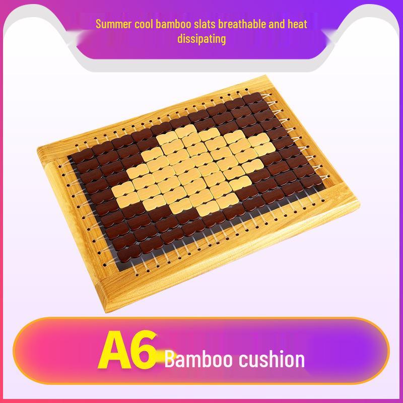 Almofada de Cadeira de Verão Respirável em Malha com Estrutura de Madeira