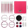 Removable Yarn Weaving Knitting Needle 8 Pairs Interchangeable Crochet Hooks Birch Wood Circular Knitting Set Sweater