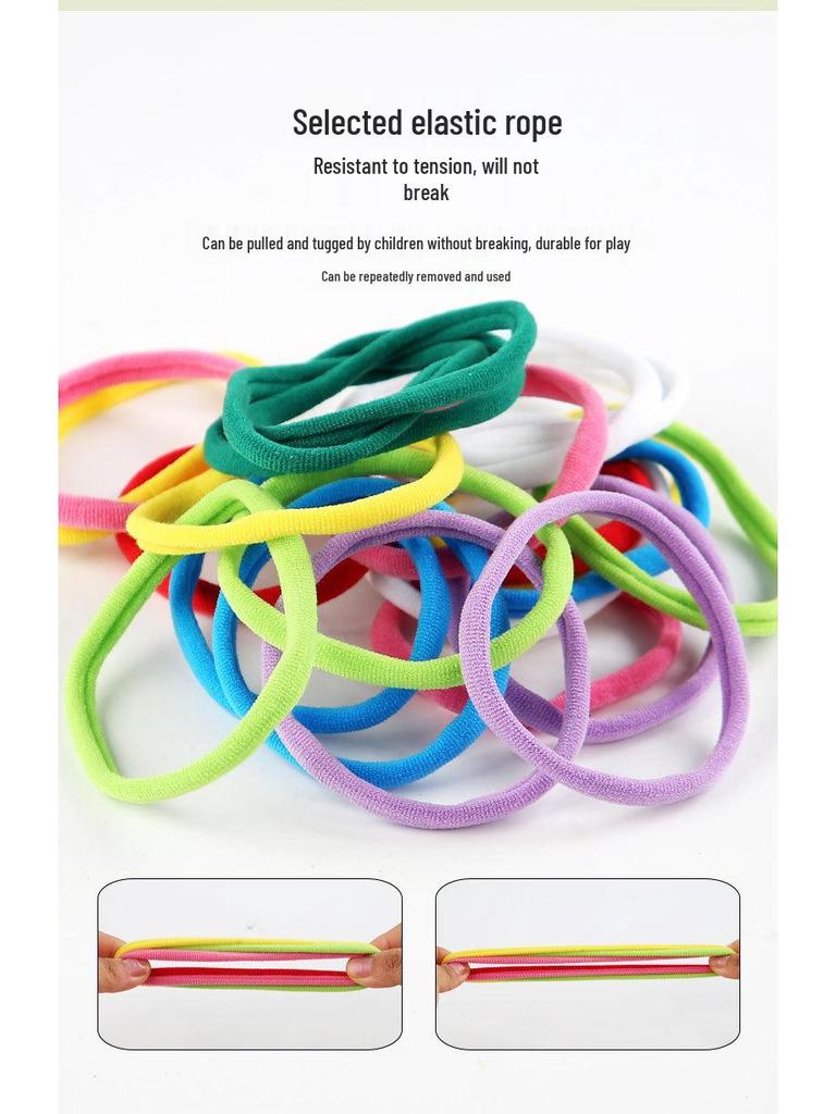 Girls' DIY Fabric Wallet Kit: Handmade Rainbow Knitting Machine with Elastic Rope for Ages 3-6.