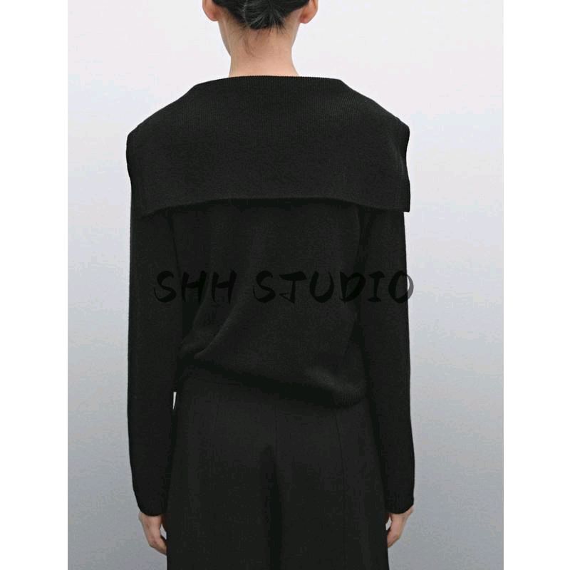 MD Spring New Women's Clothing American College Short Sailor Collar Sweater Knitted Cardigan Top Outwear 6003800