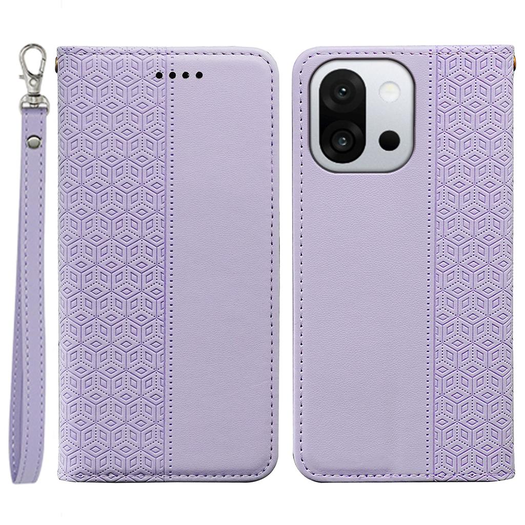 For OnePlus 13T 5G Wallet Phone Case Strong Magnetic Checkered Pattern Imprint Leather Flip Cover